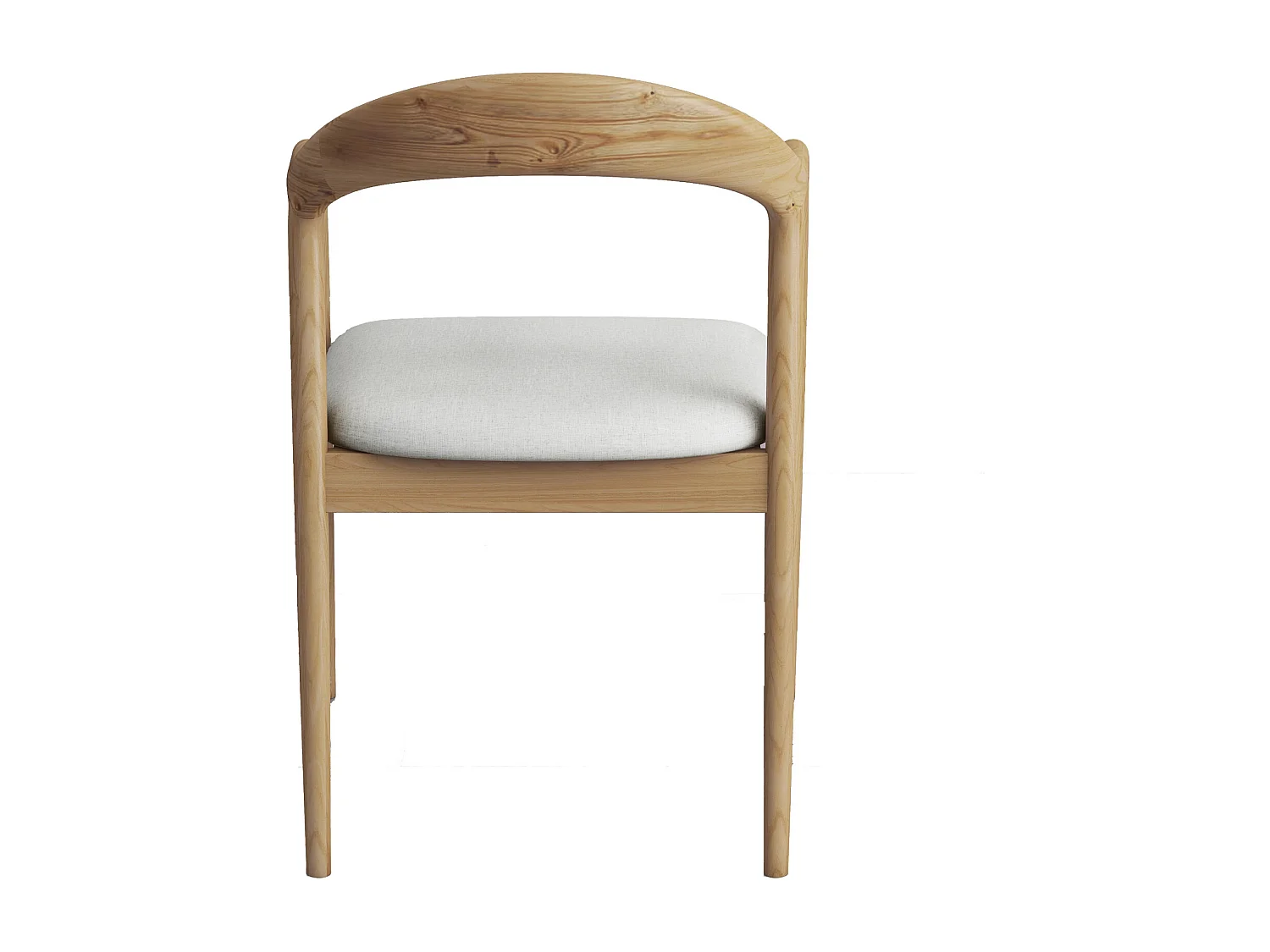 TITO-Fauteuil de table en Frêne et Lin naturel Ecru (x2)