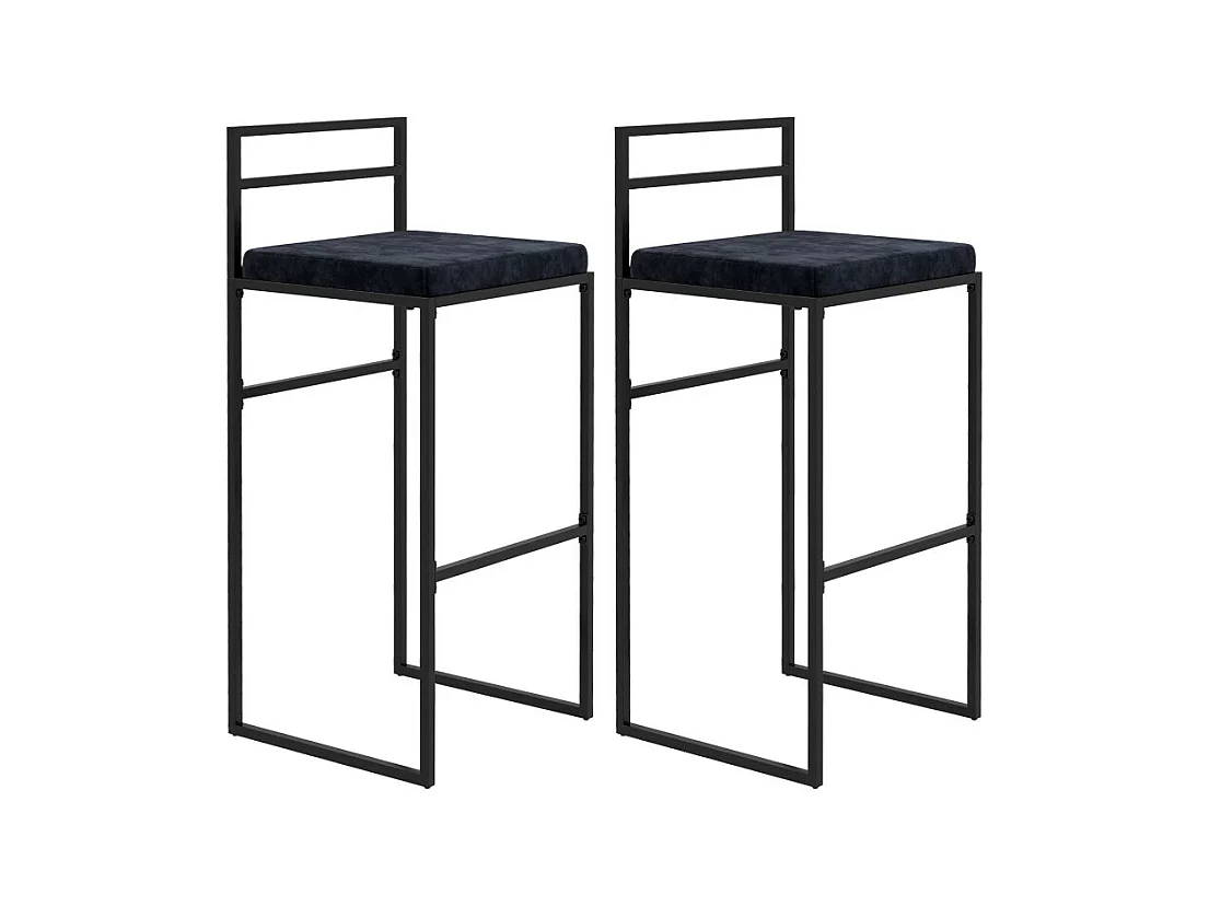 Lot de 2 chaises de bar design PABLO noires