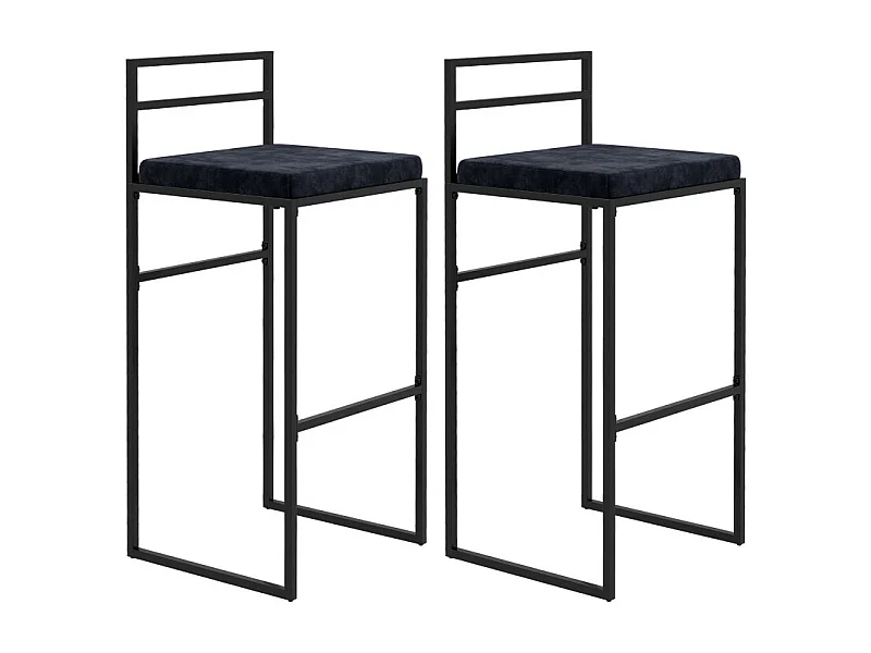 Lot de 2 chaises de bar design PABLO noires