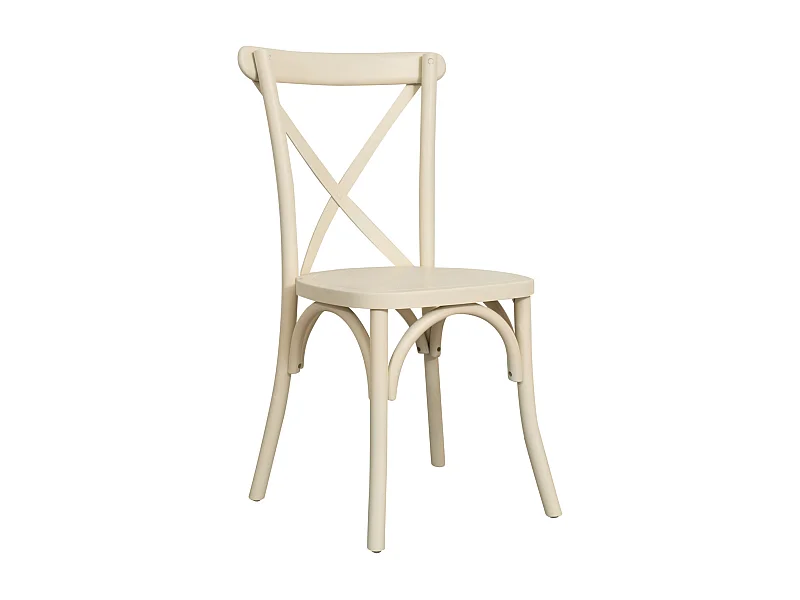 BISCOTTINI - Chaise Harmonie - Bois de frêne massif vintage finition blanche - Chaise de bistrot - Chaise de jardin - Chaise de cuisine - 42x43x88 cm