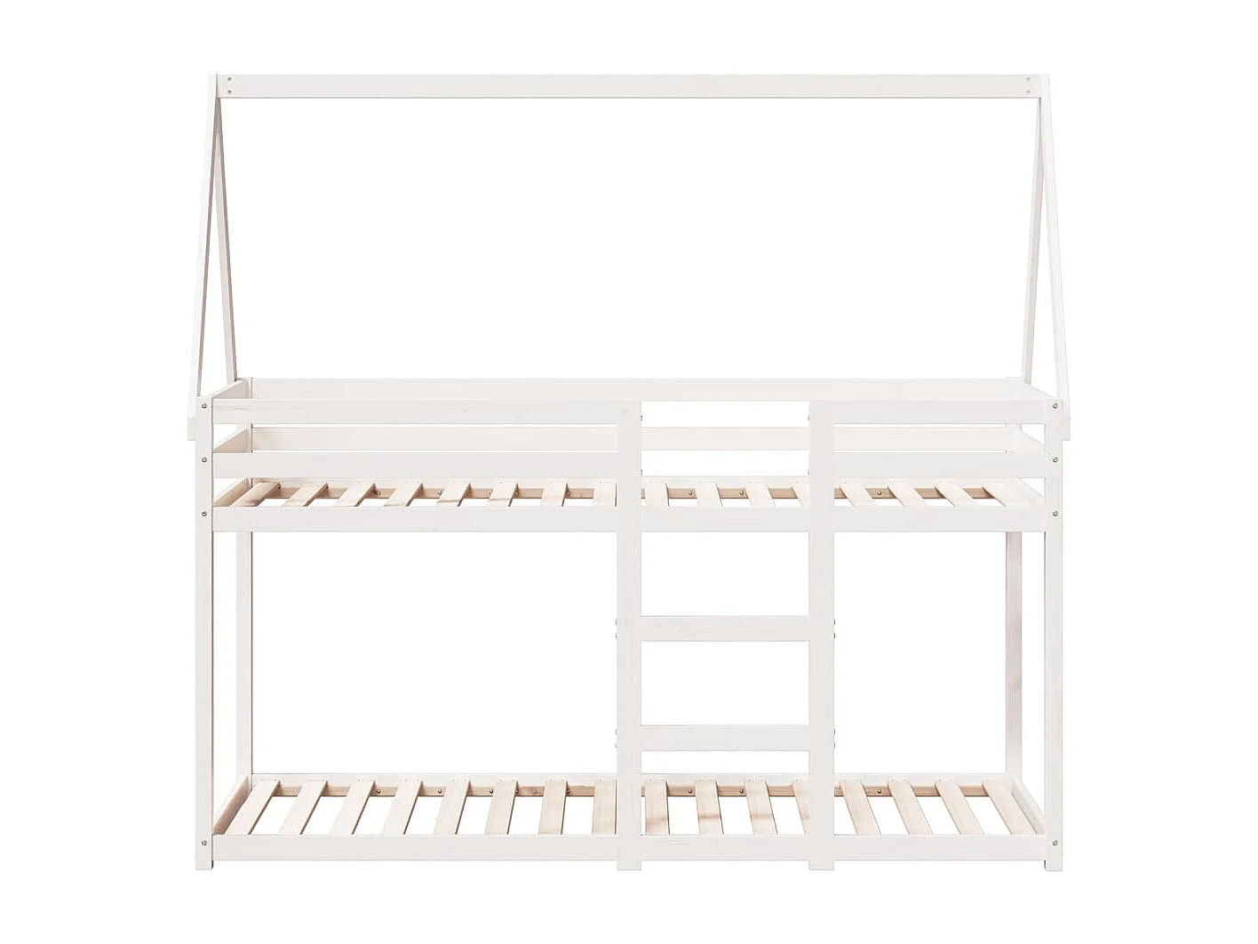 Lit superposé sans matelas blanc 75x190 cm bois de pin massif