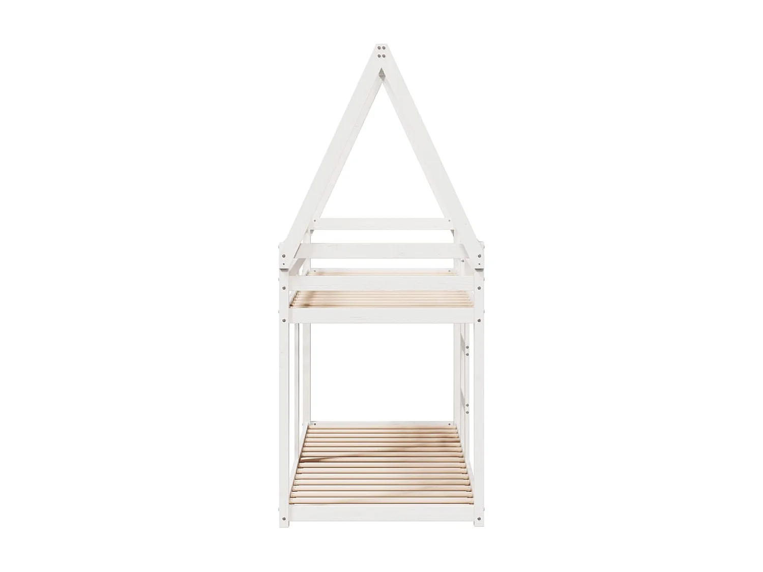 Lit superposé sans matelas blanc 75x190 cm bois de pin massif