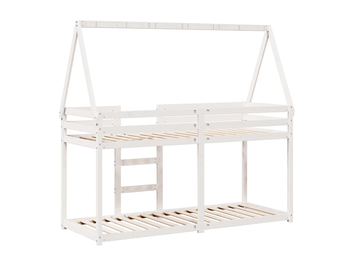 Lit superposé sans matelas blanc 75x190 cm bois de pin massif