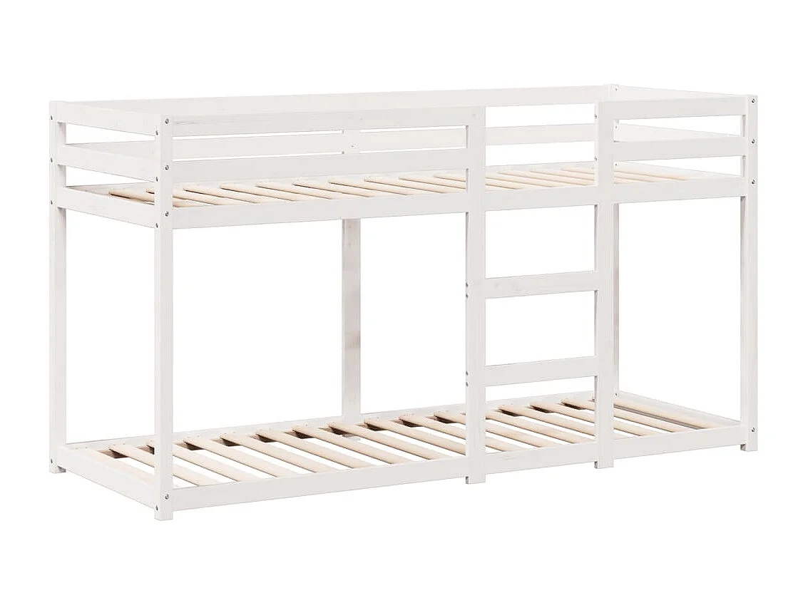 Lit superposé sans matelas blanc 75x190 cm bois de pin massif