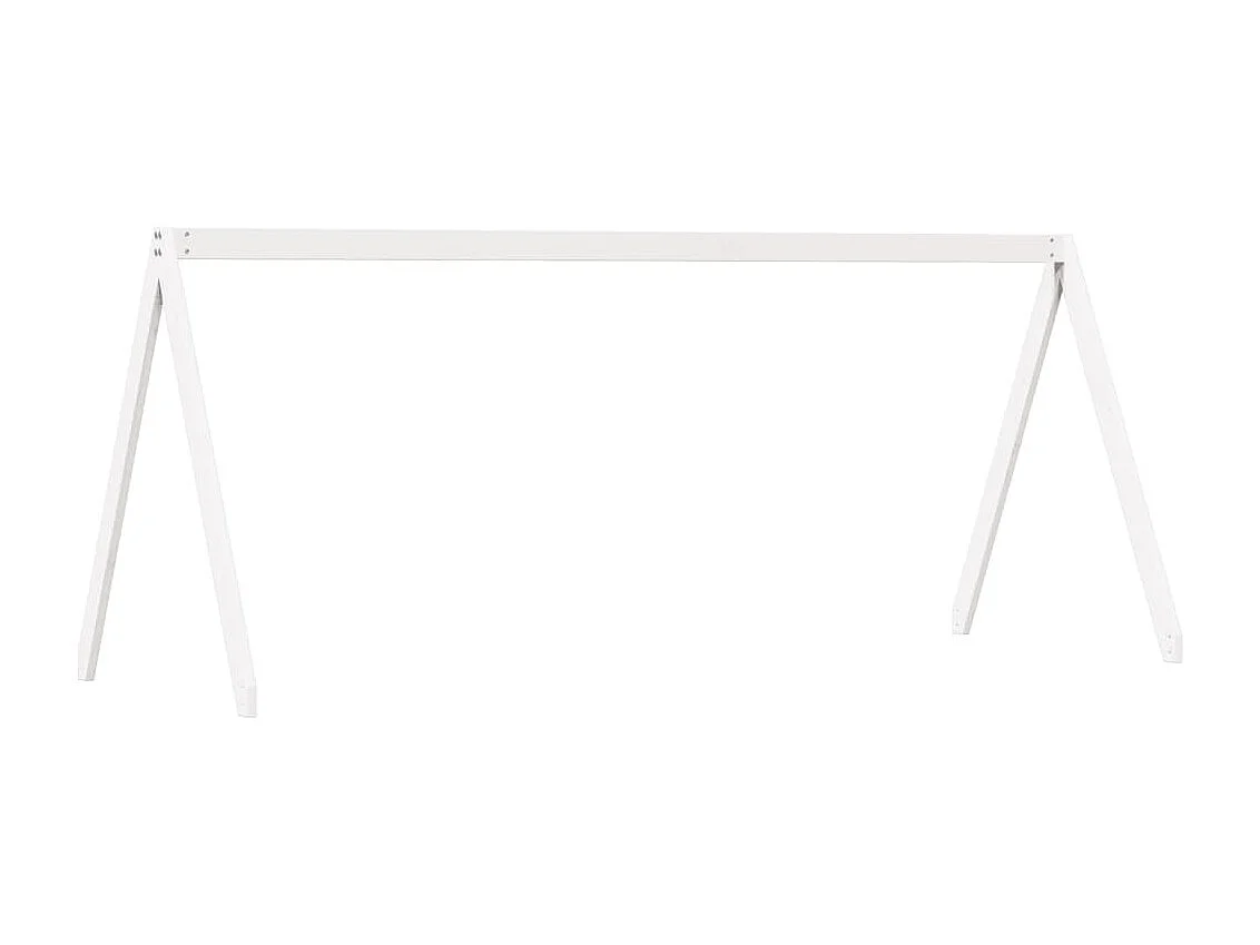 Lit superposé sans matelas blanc 75x190 cm bois de pin massif