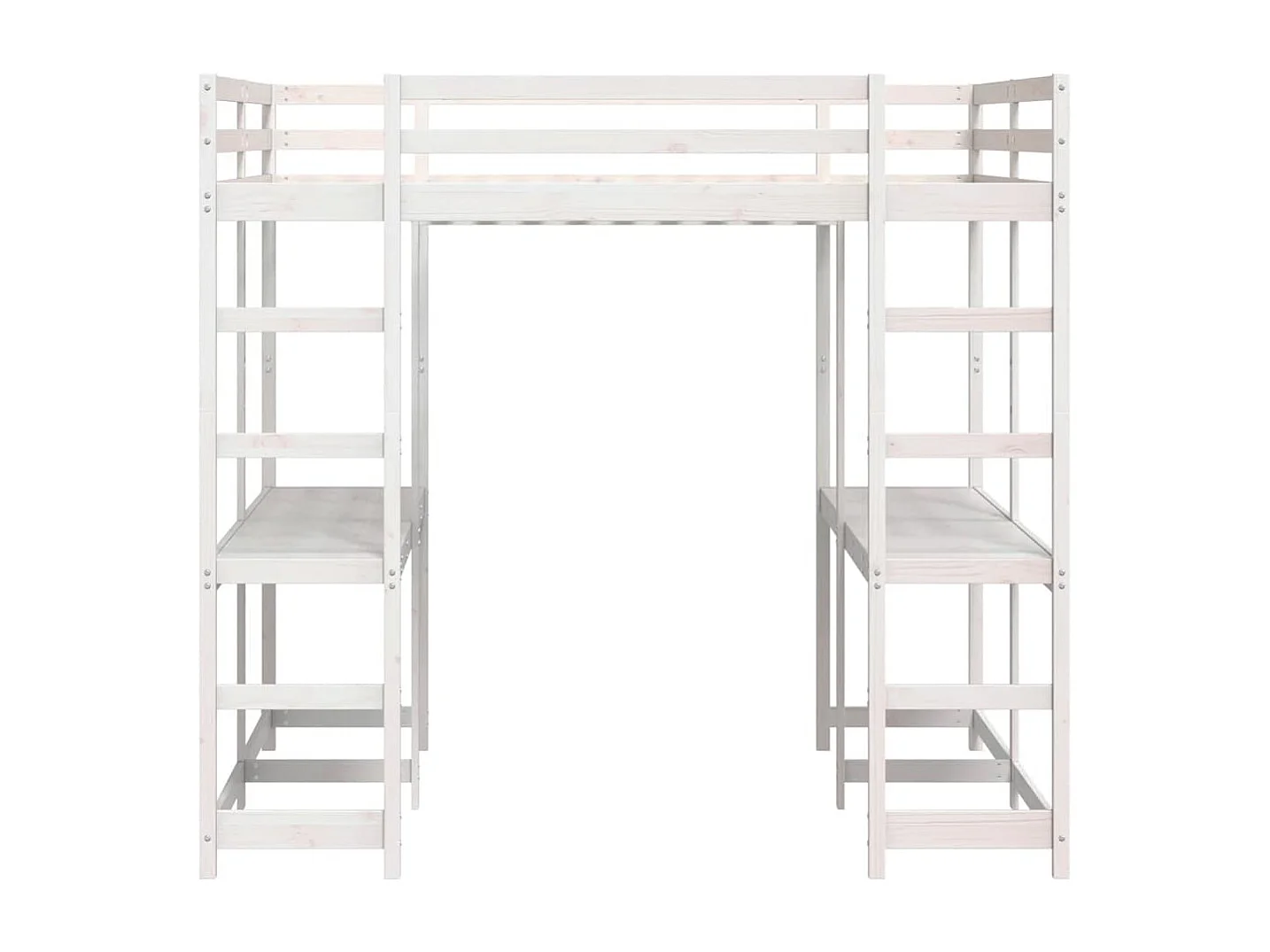 Lit superposé et bureau et échelle 140x200cm bois de pin massif