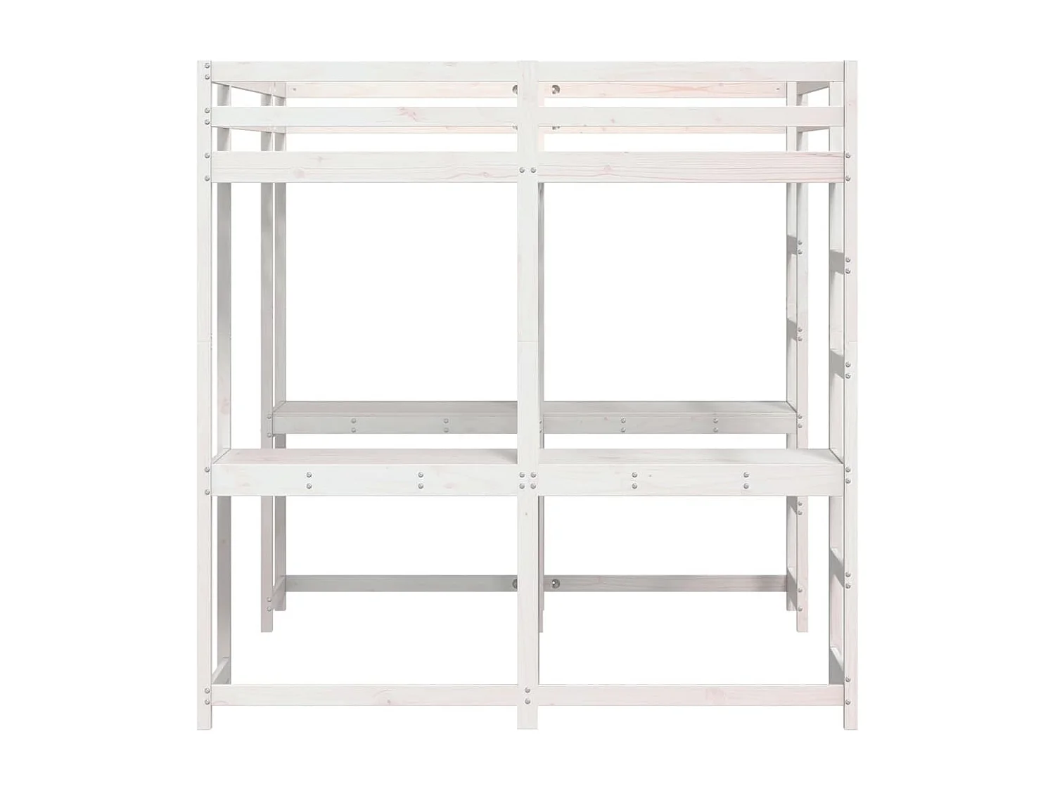 Lit superposé et bureau et échelle 140x200cm bois de pin massif