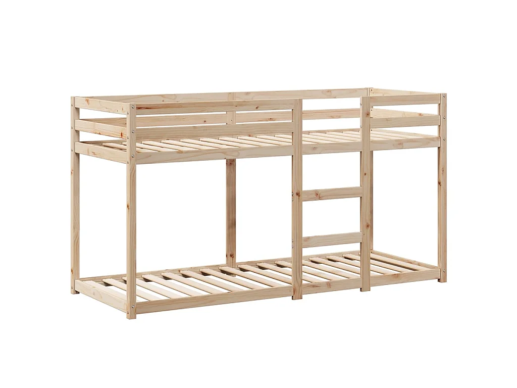 Stapelbed 75x190 cm met dak massief grenenhout