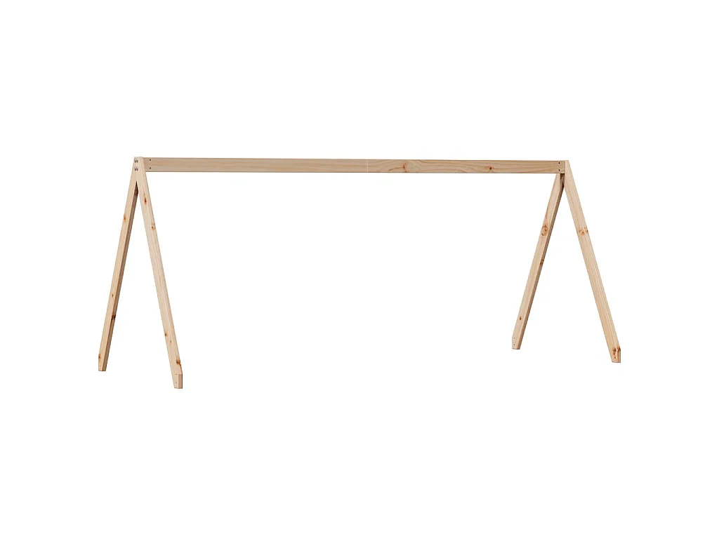 Stapelbed 75x190 cm met dak massief grenenhout