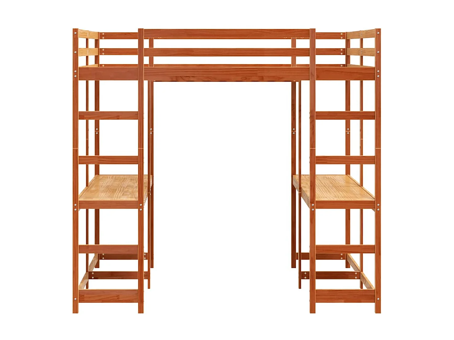 Lit superposé et bureau et échelle 180x200cm bois de pin massif