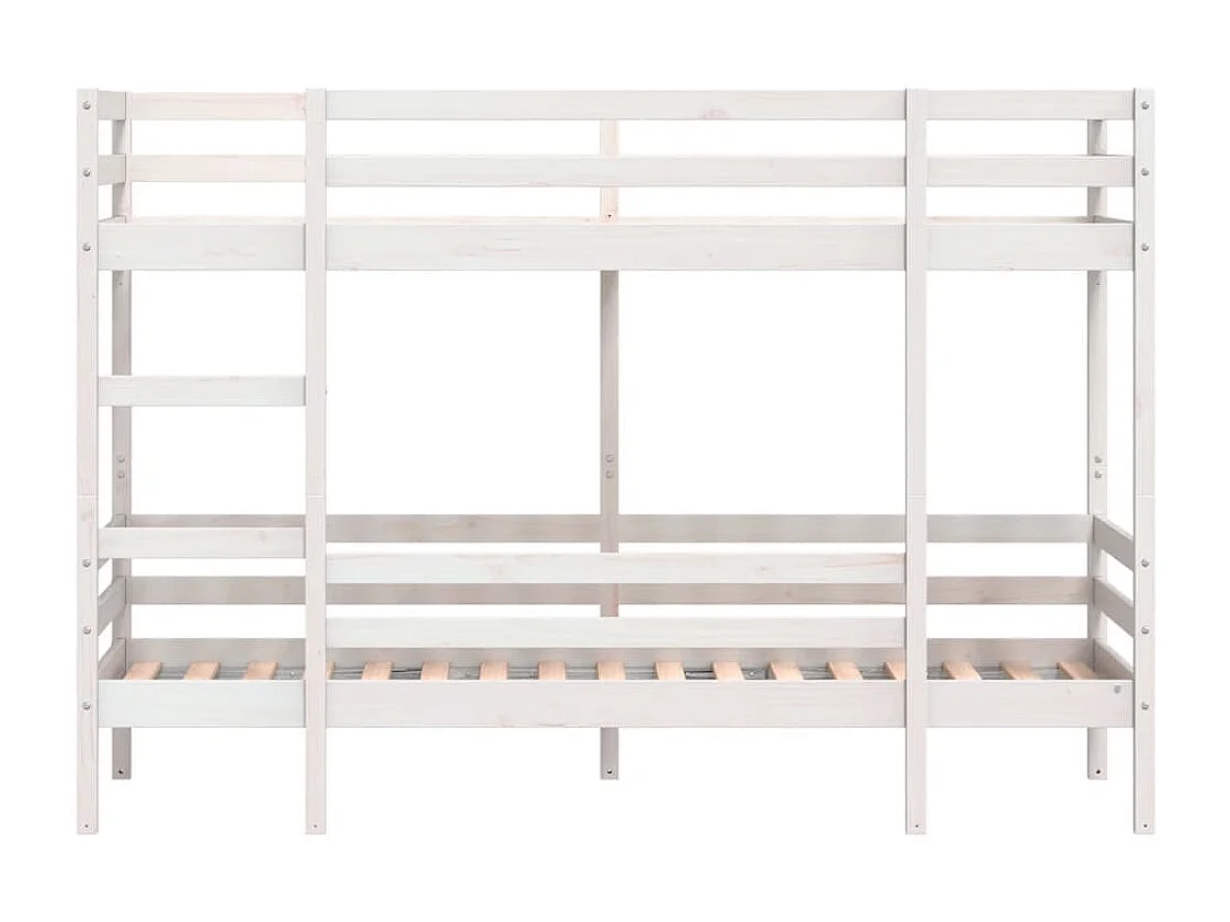 Lit superposé sans matelas blanc 75x190 cm bois de pin massif