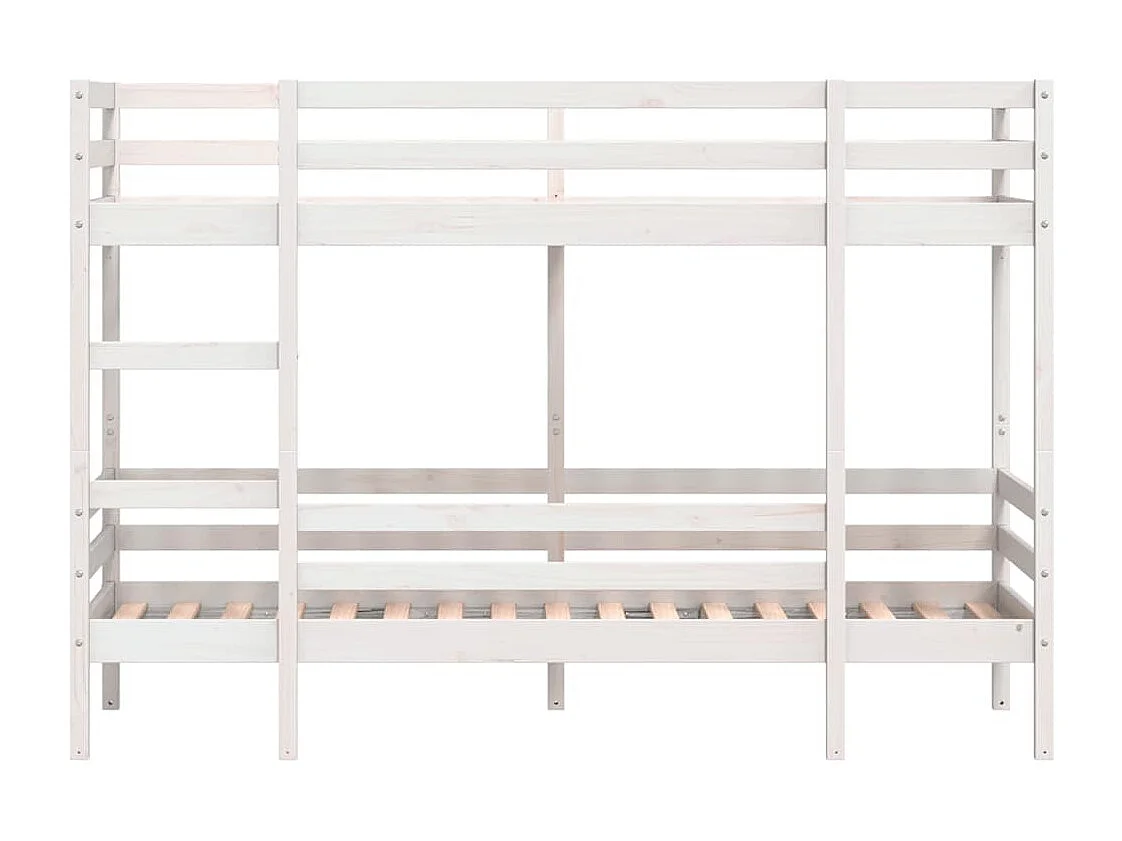 Lit superposé sans matelas blanc 75x190 cm bois de pin massif