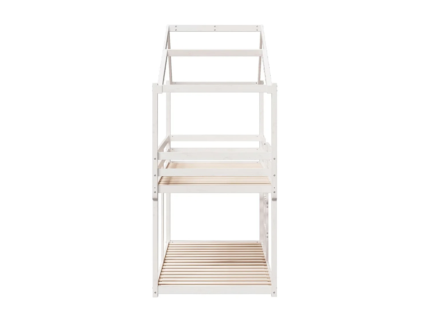 Lit superposé sans matelas blanc 75x190 cm bois de pin massif