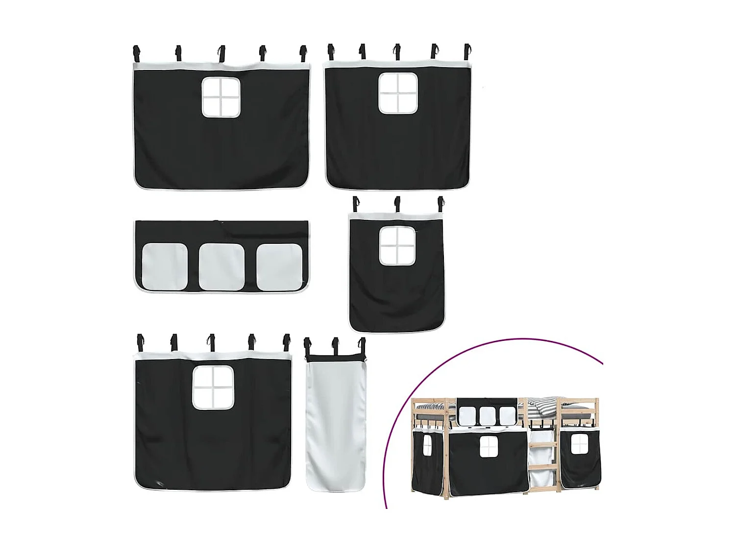 Lit superposé sans matelas 75x190 cm bois de pin massif