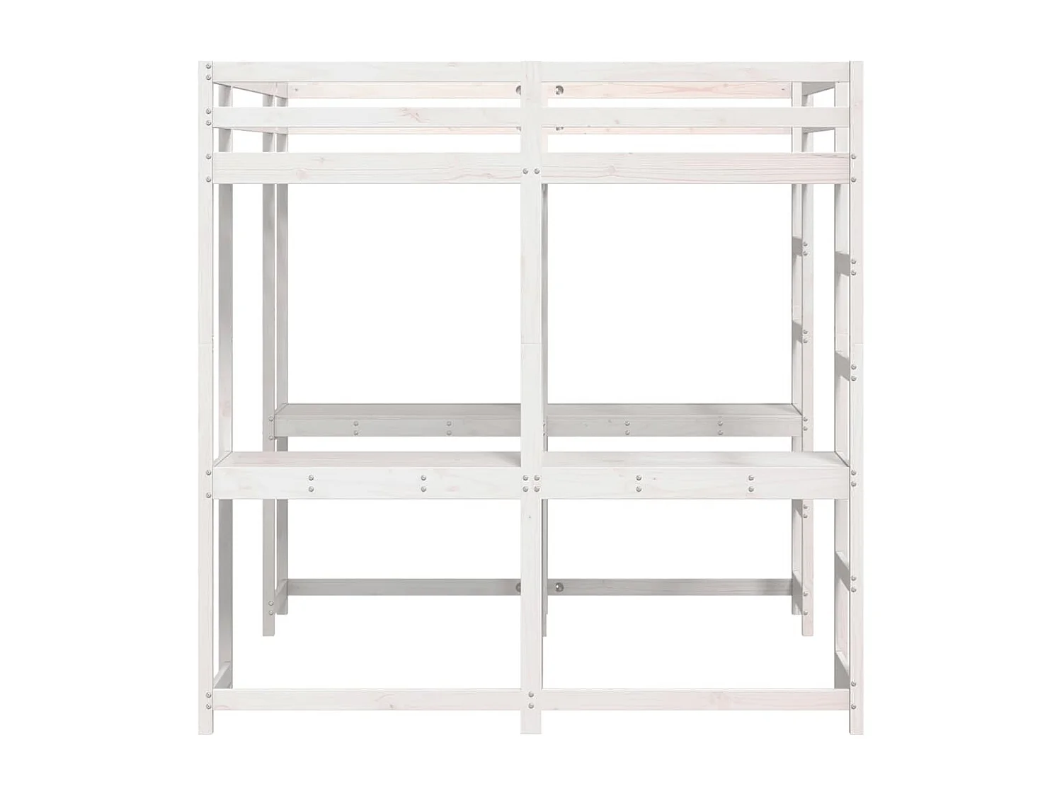 Lit superposé et bureau et échelle 180x200cm bois de pin massif