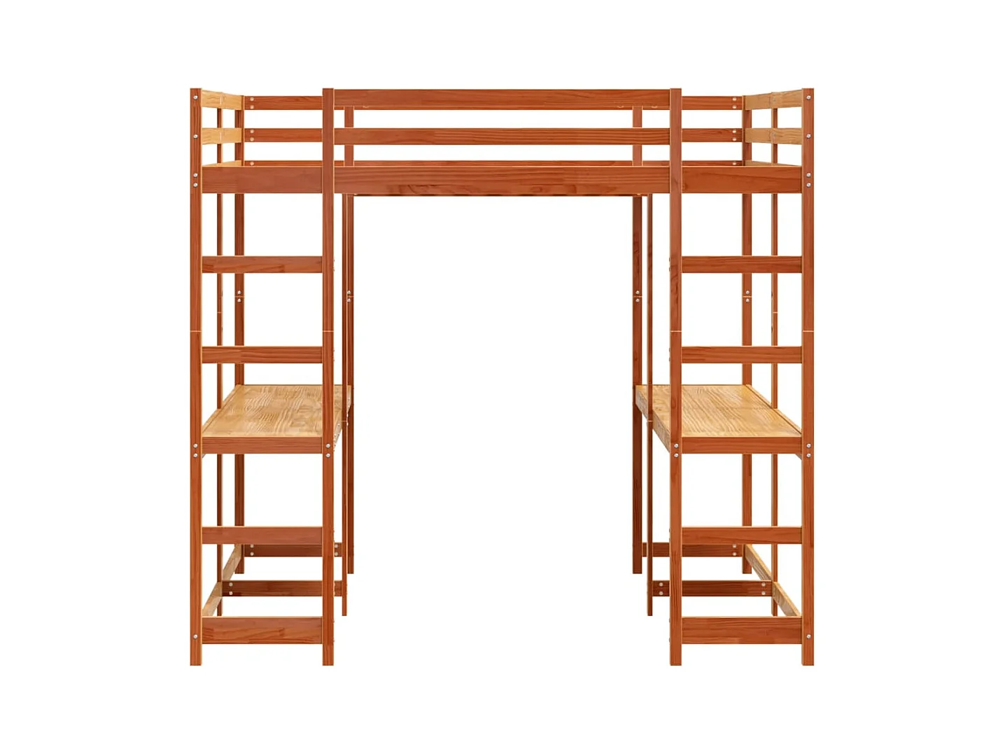 Lit superposé et bureau et échelle 160x200cm bois de pin massif