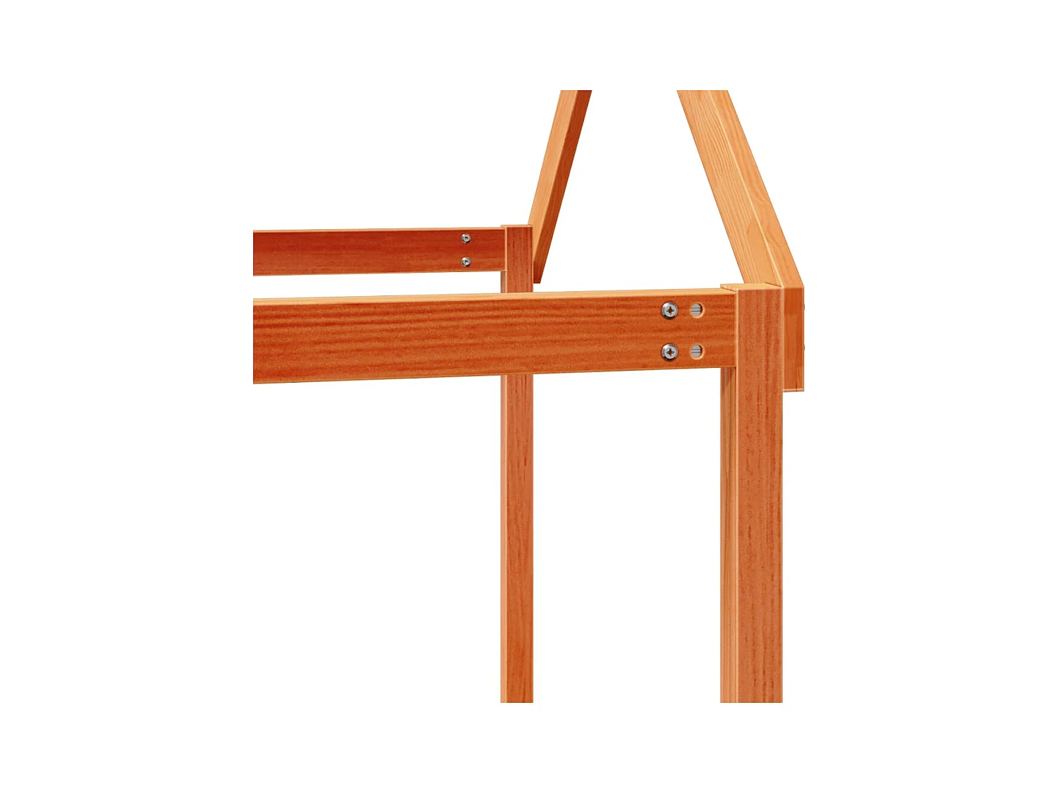 Stapelbed met dak massief grenenhout wasbruin 75x190 cm