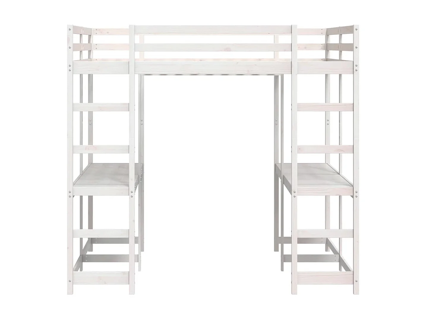 Lit superposé et bureau et échelle 160x200cm bois de pin massif