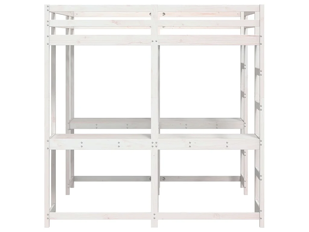 Lit superposé et bureau et échelle 160x200cm bois de pin massif