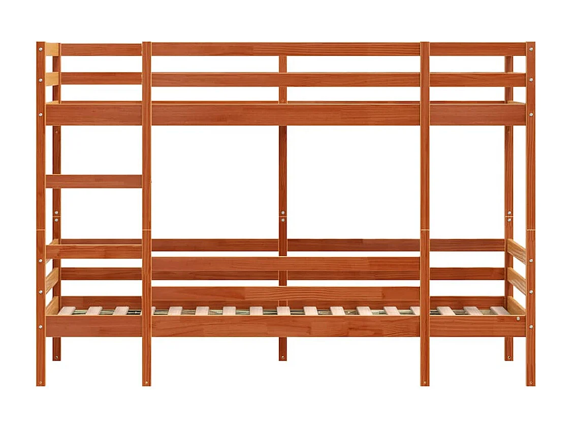 Lit superposé sans matelas cire marron 75x190 cm pin massif