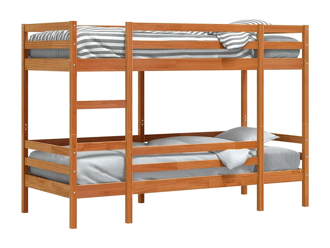 Lit superposé sans matelas cire marron 75x190 cm pin massif
