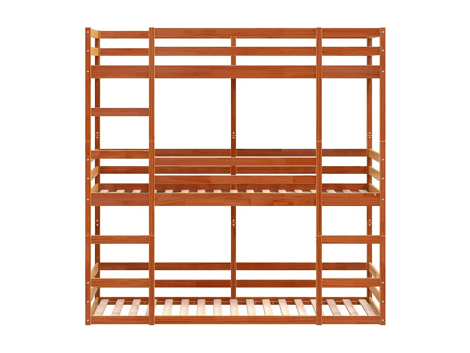 Lit superposé triple sans matelas 75x190 cm bois de pin massif