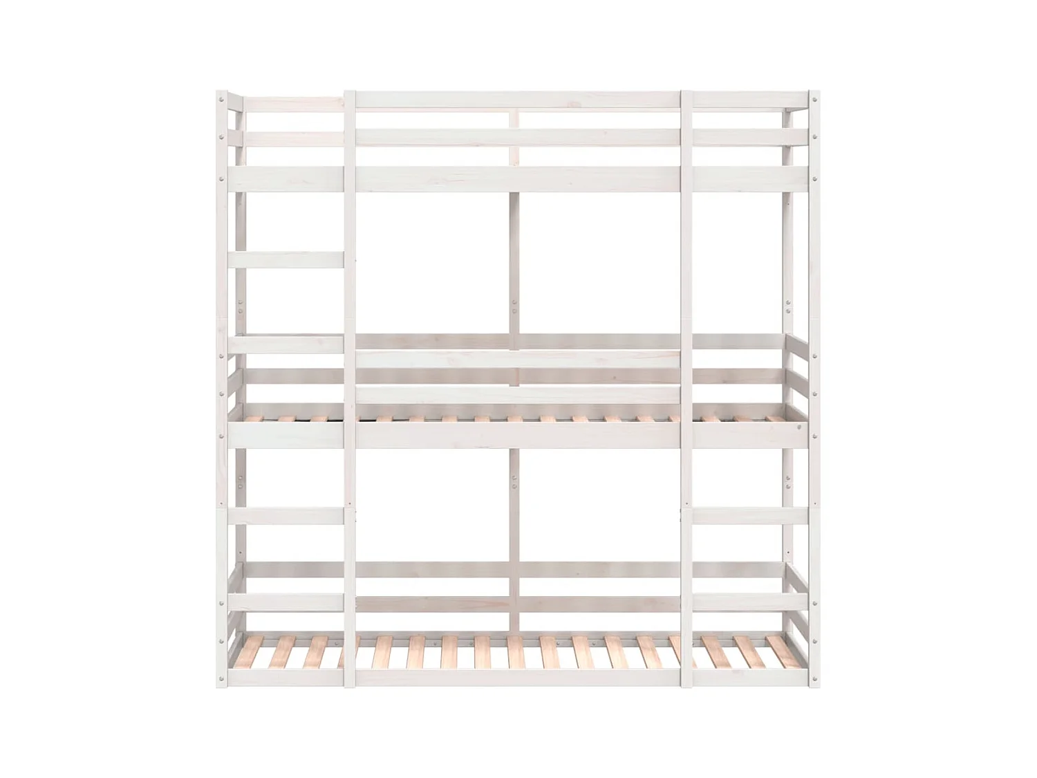 Lit superposé triple sans matelas 75x190 cm bois de pin massif