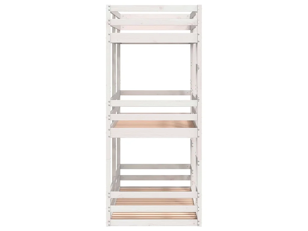 Lit superposé triple sans matelas 75x190 cm bois de pin massif