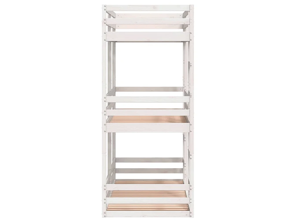 Lit superposé triple sans matelas 75x190 cm bois de pin massif