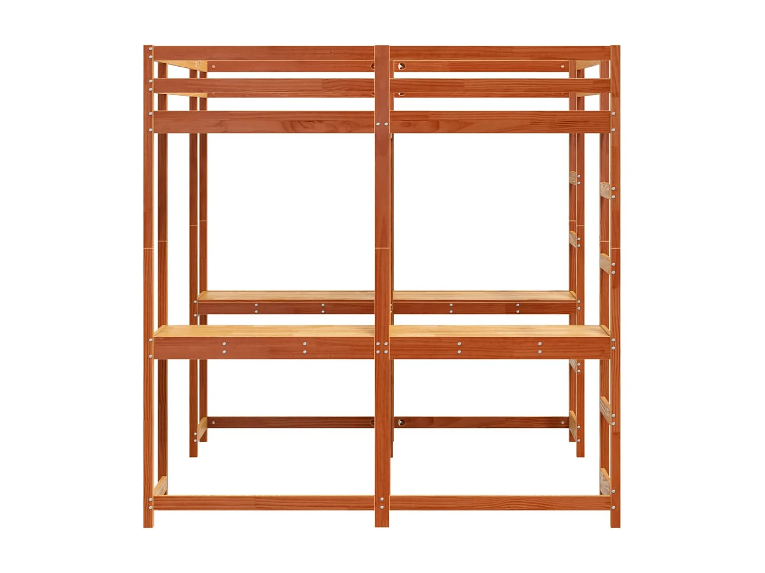 Lit superposé et bureau et échelle 200x200cm bois de pin massif