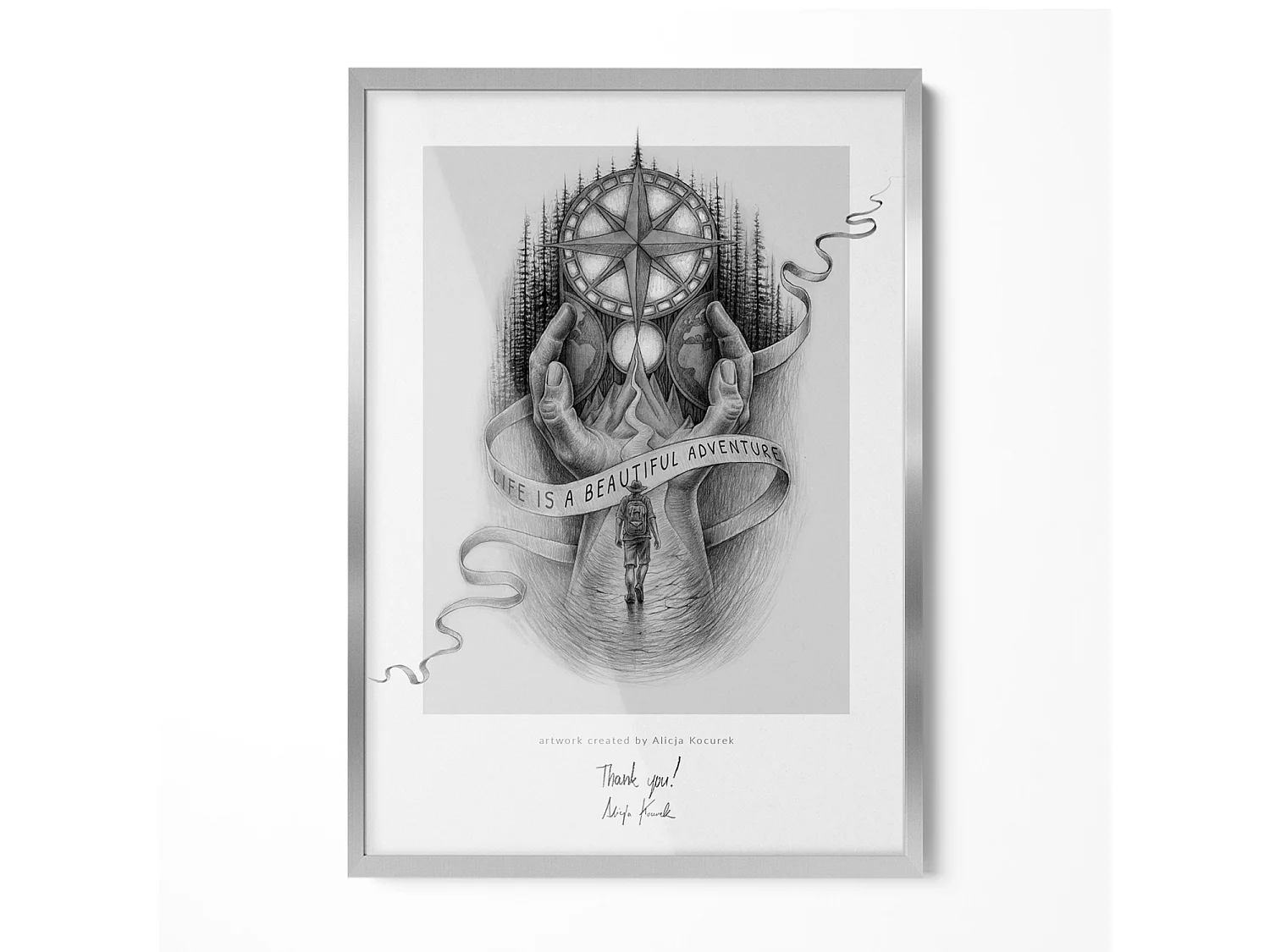 Cadre de couleur argentée 50x70 cm - Cadre élégant pour posters et photos, verre acrylique, montage vertical ou horizontal