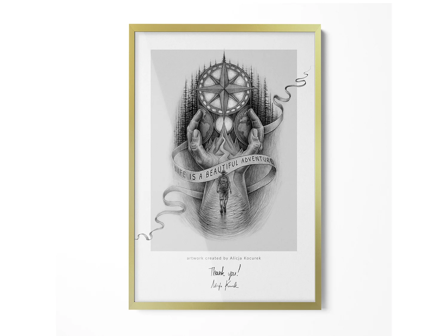 Eleganter Bilderrahmen in goldener Farbe 20x30 cm – Moderner Rahmen für Poster und Fotos, vertikale und horizontale Montage