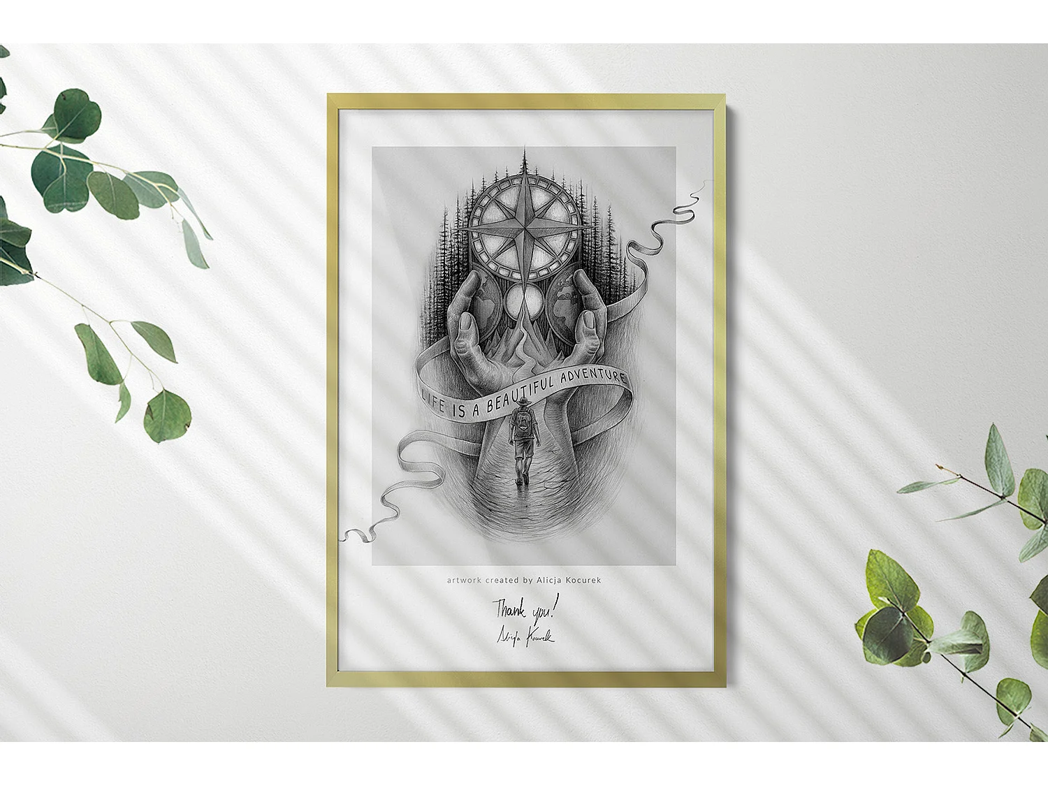 Eleganter Bilderrahmen in goldener Farbe 20x30 cm – Moderner Rahmen für Poster und Fotos, vertikale und horizontale Montage