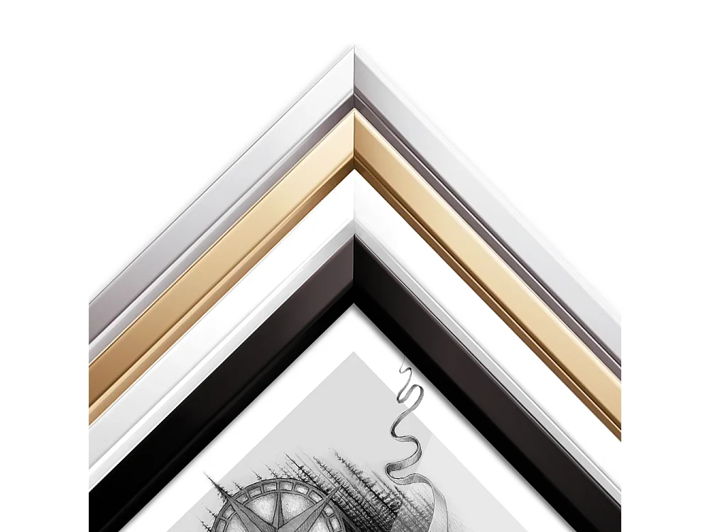 Moderne fotolijst in gouden kleur 40x60 cm – Elegante decoratie voor foto's en posters, verticale en horizontale montage