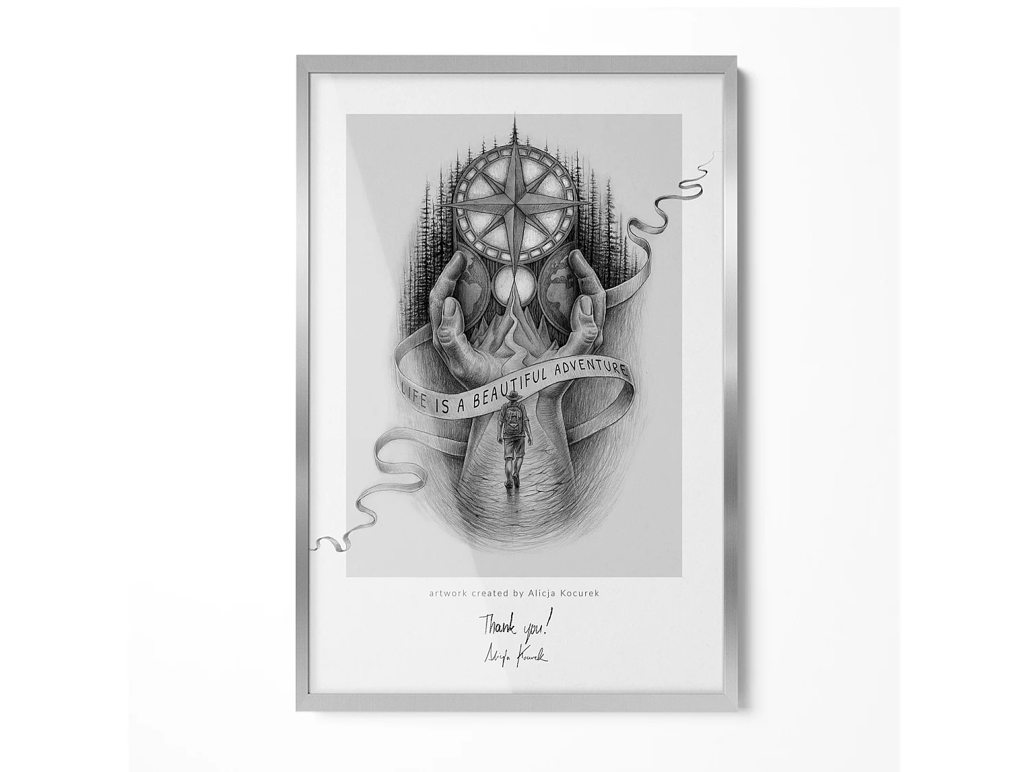 Cadre de couleur argentée élégant 20x30 cm - Cadre moderne pour posters et photos, montage vertical et horizontal