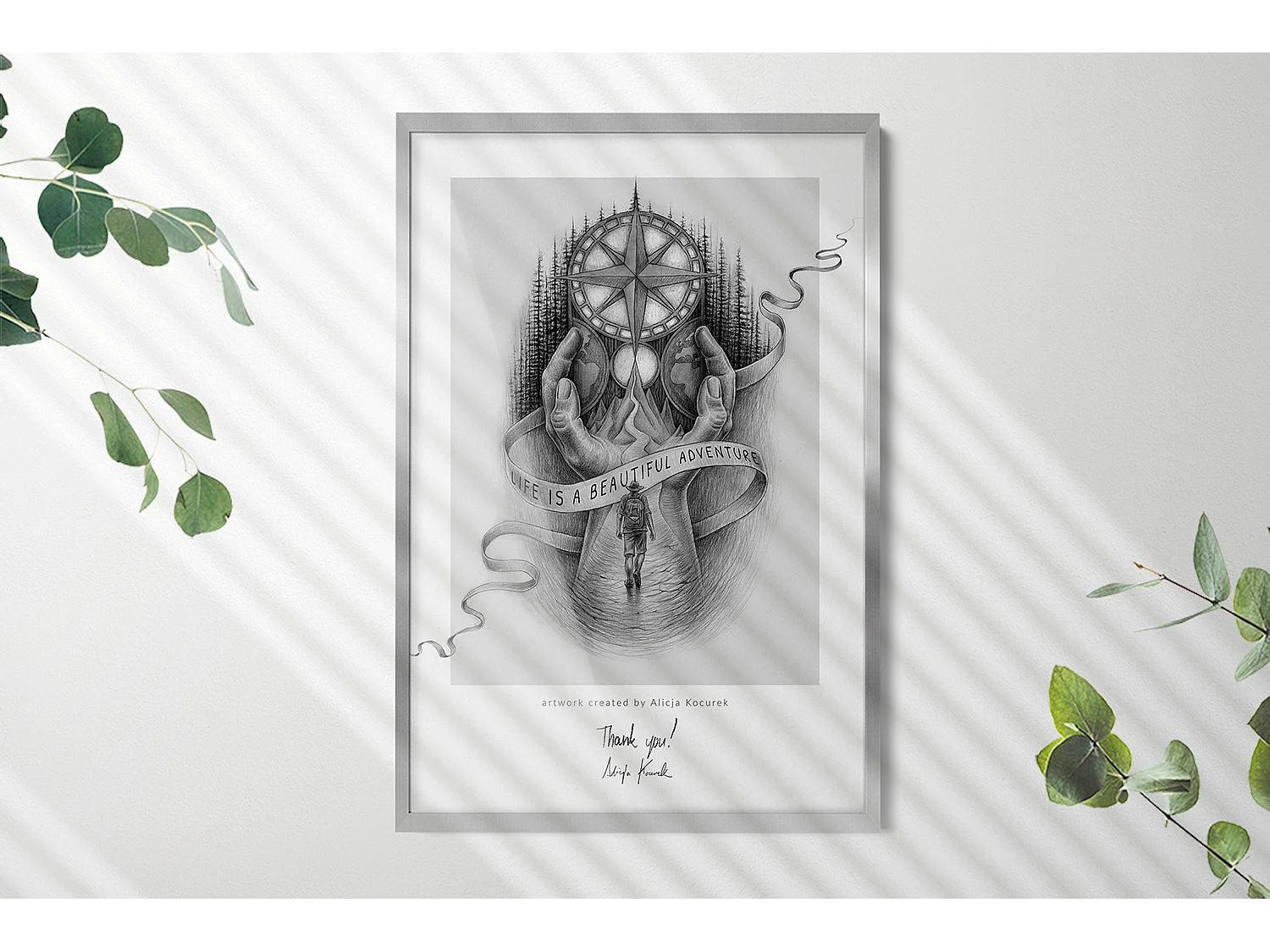 Cadre de couleur argentée élégant 20x30 cm - Cadre moderne pour posters et photos, montage vertical et horizontal