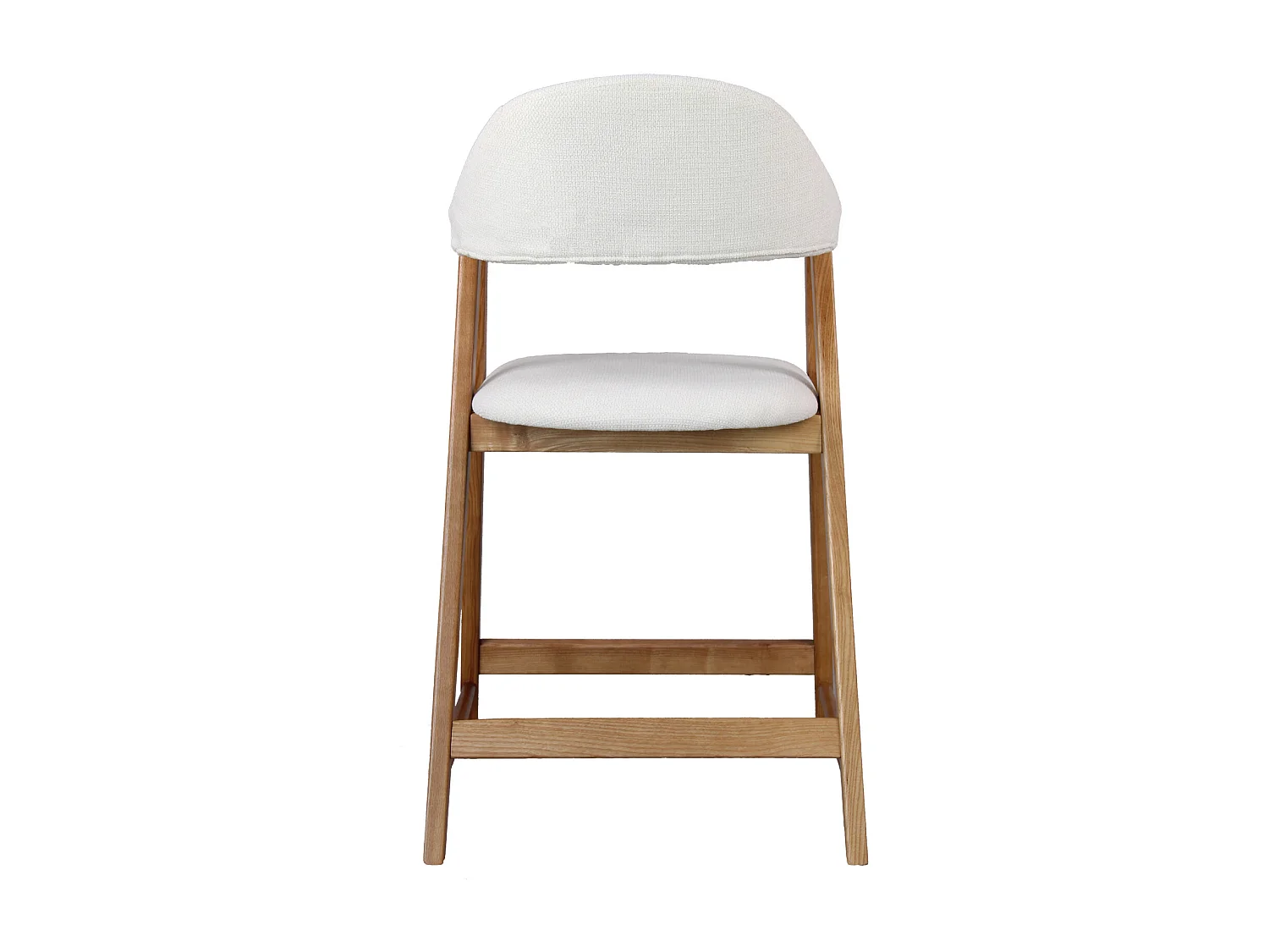 CAMILLE-Silla de bar de tela color crudo y fresno (x2)