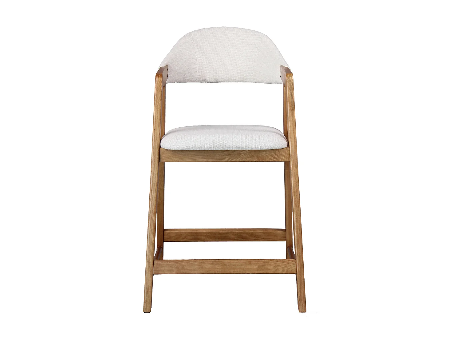 CAMILLE-Silla de bar de tela color crudo y fresno (x2)