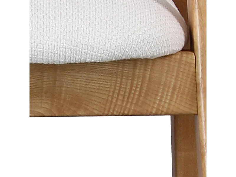 CAMILLE-Sedia da bar in tessuto ecrù e frassino (x2)