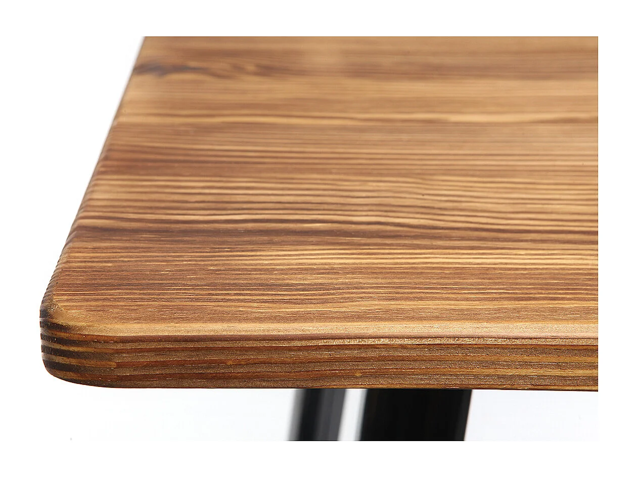 Set de 2 taburetes de cocina industriales de metal negro y madera 75 cm NICK