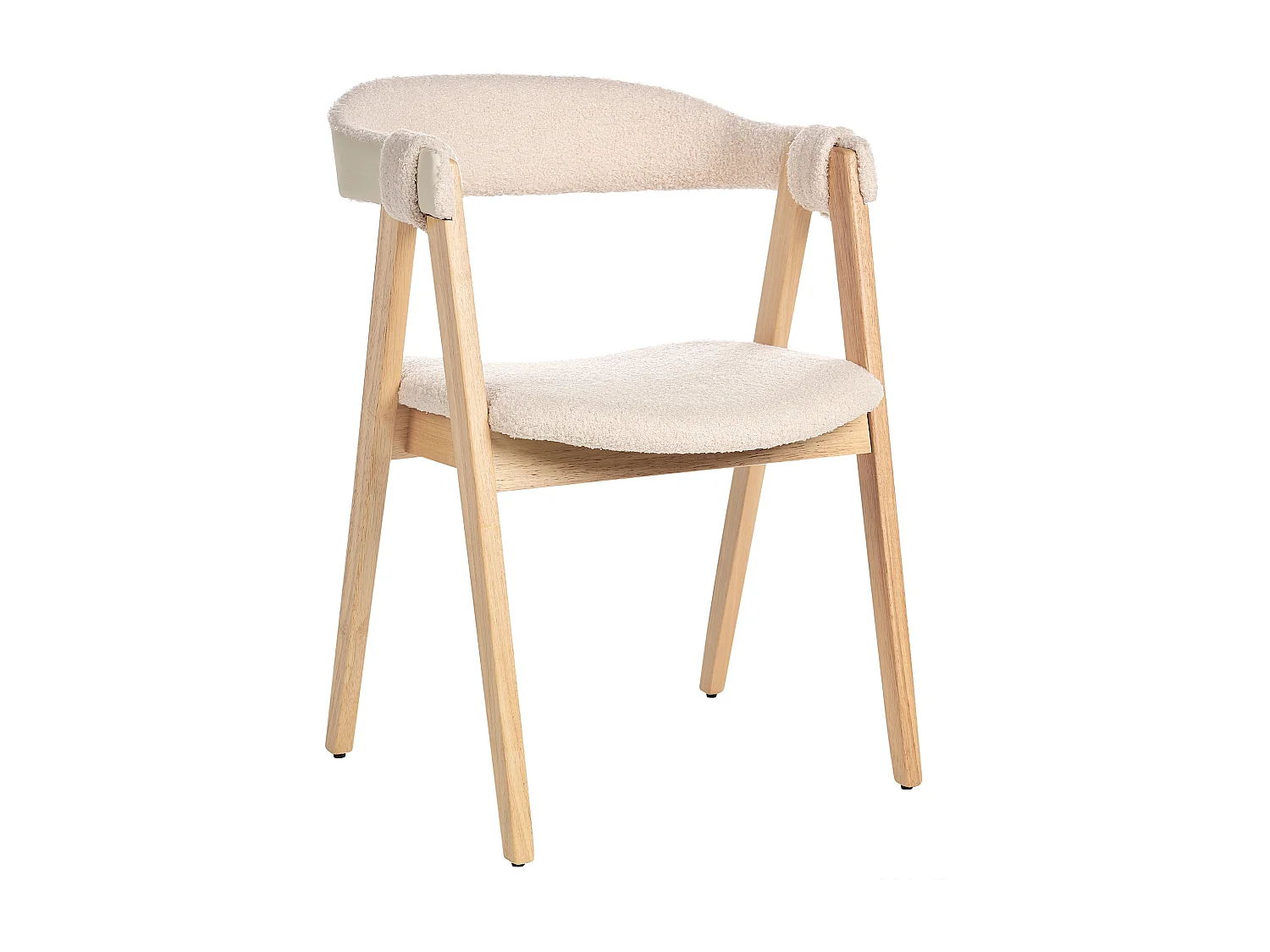 Lot de 2 chaises de salle à manger DAY Bouclé Marron clair/beige