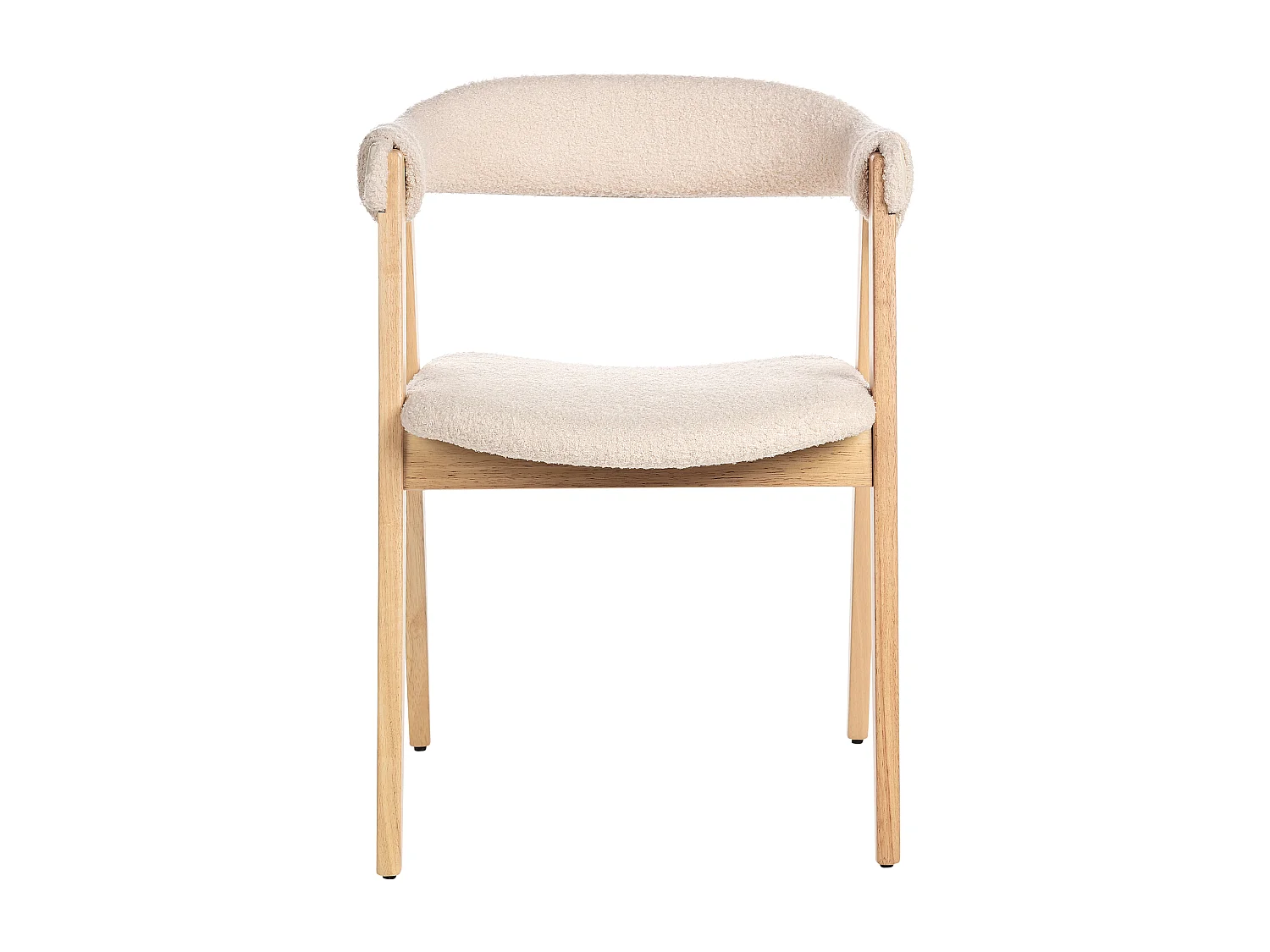 Lot de 2 chaises de salle à manger DAY Bouclé Marron clair/beige