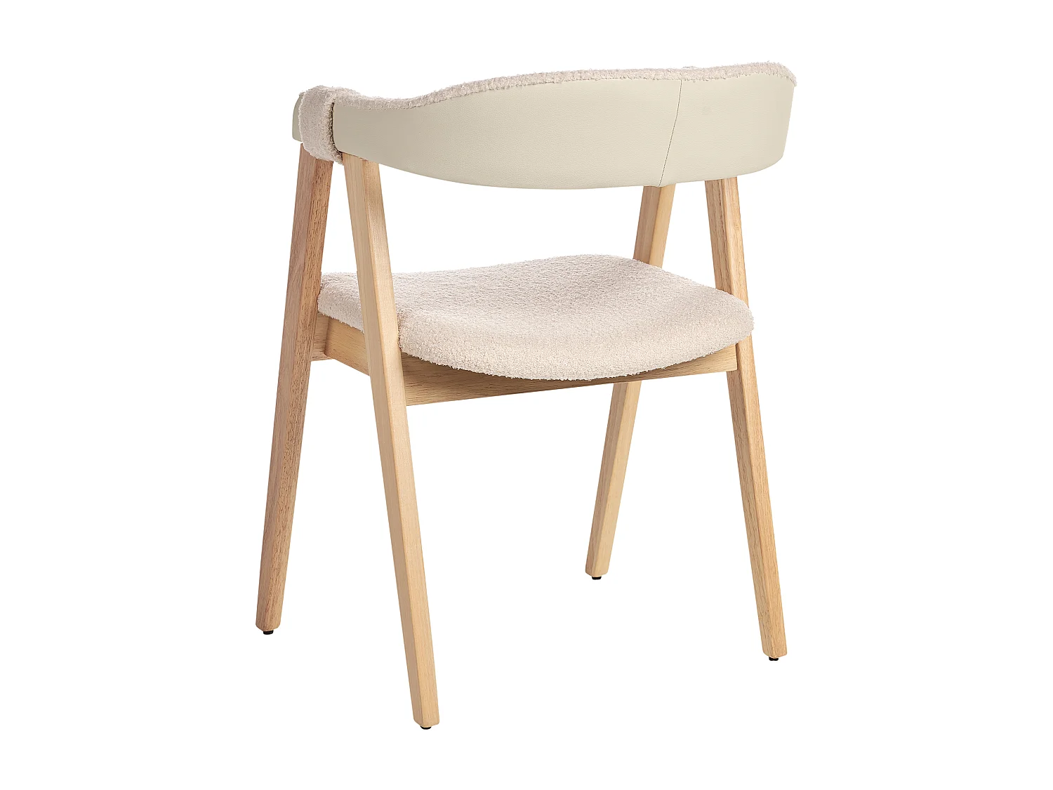 Lot de 2 chaises de salle à manger DAY Bouclé Marron clair/beige