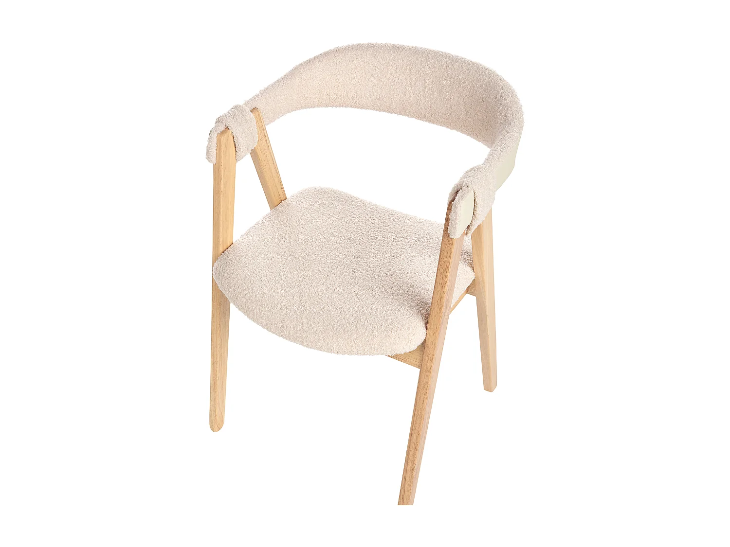 Lot de 2 chaises de salle à manger DAY Bouclé Marron clair/beige