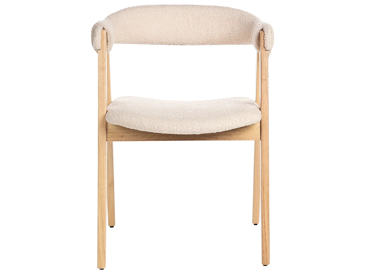 Lot de 2 chaises de salle à manger DAY Bouclé Marron clair