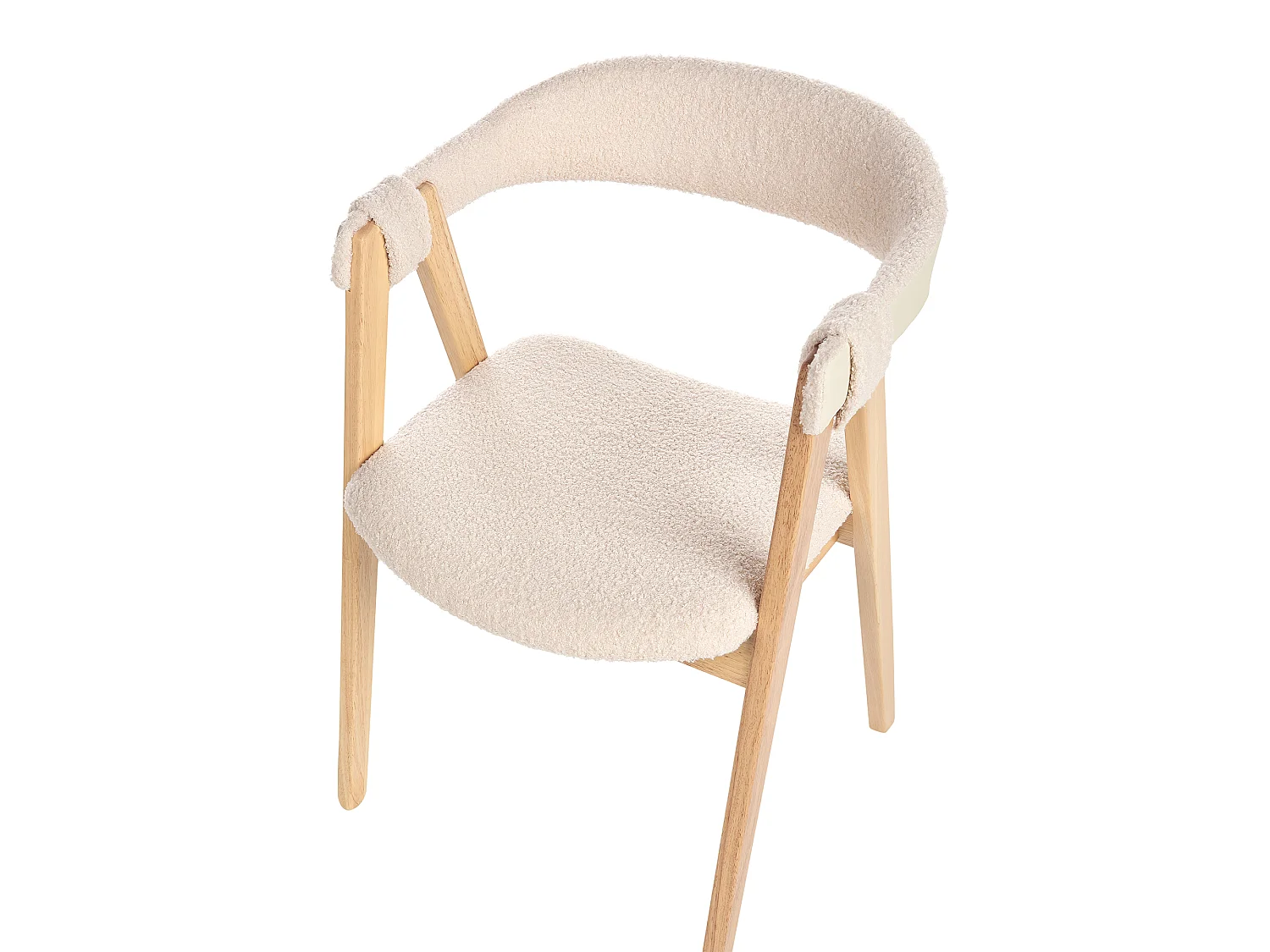 Lot de 2 chaises de salle à manger DAY Bouclé Marron clair