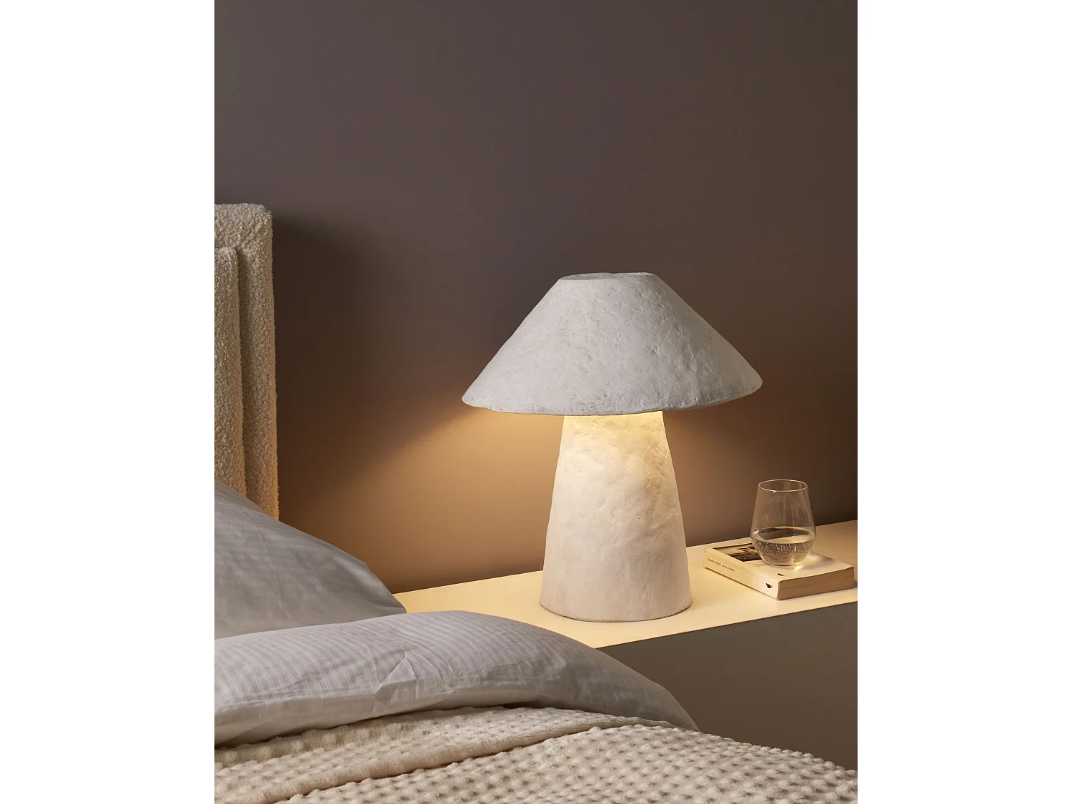 Lámpara de mesa ARROYO Papel maché Blanco