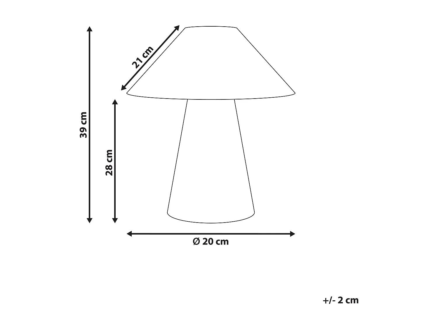 Lámpara de mesa ARROYO Papel maché Blanco