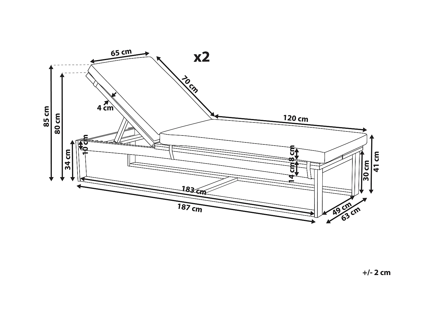 Tumbona Blanco crema AZZANELLO