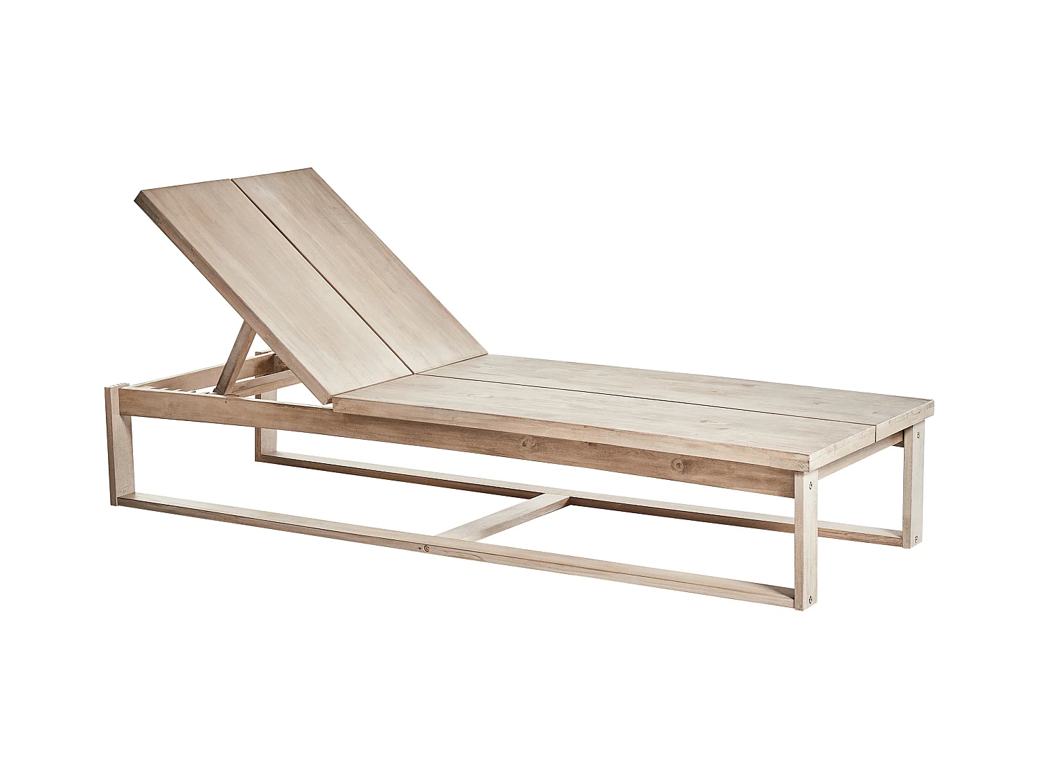 Sonnenliege Akazienholz heller Holzfarbton Auflage verstellbare Lehne Azzanello